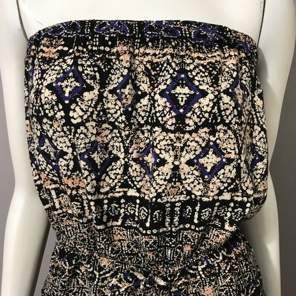 Angie Black | Tan | Purple Strapless Romper Sz-Small - Picture 2 of 11